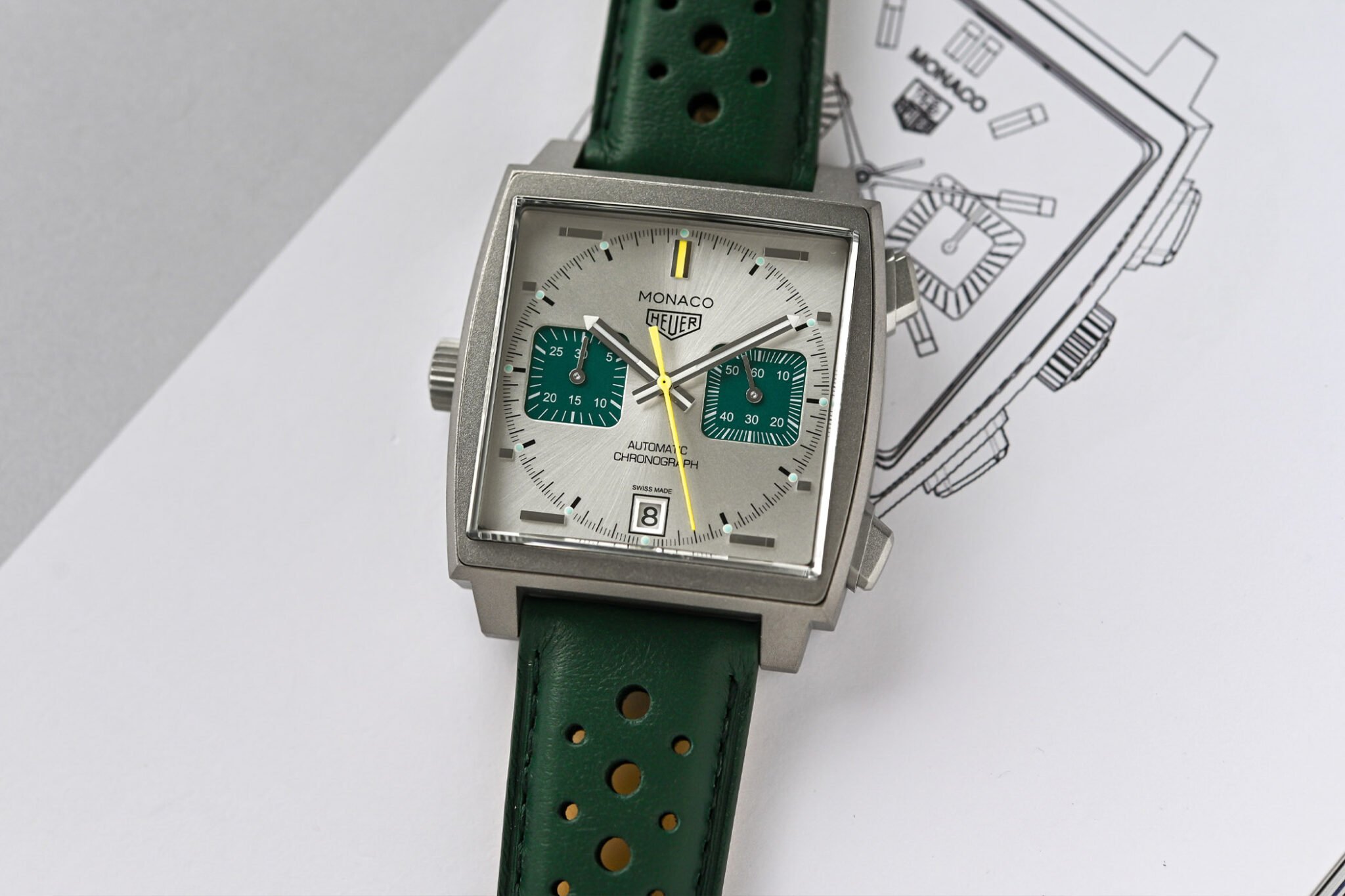 TAG Heuer Launches Monaco Chronograph Racing Green Calibre 11 in Titanium