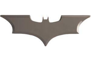 “Stylish Kith x Batman Batarang Letter Opener in matte black, showcasing sleek design and subtle branding details.”