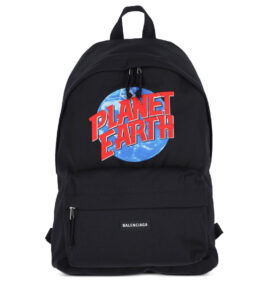 “Balenciaga Planet Earth Backpack featuring a sleek, sustainable design made from recycled materials in neutral tones.”