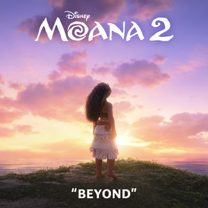 “Moana 2 promotional poster featuring Moana and Maui standing on a vibrant Polynesian beach with Te Fiti in the background.”