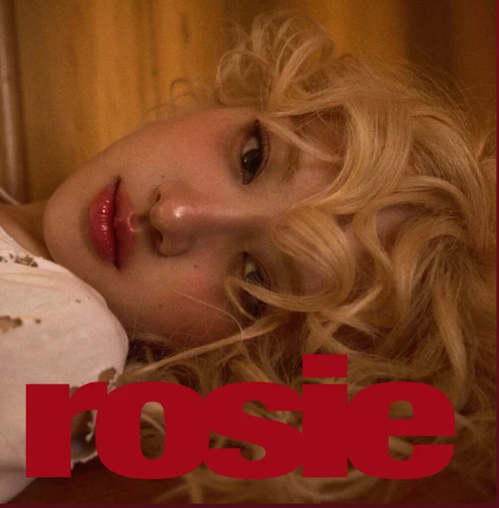 Rosé performing Toxic Till the End, set against an atmospheric backdrop symbolizing heartbreak and emotional growth.