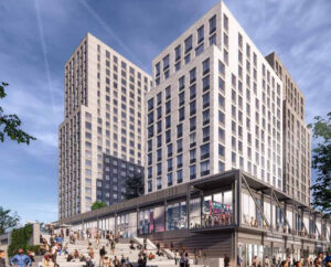 The Universal Hip Hop Museum under construction in the Bronx, featuring future interactive exhibits and cultural artifacts.