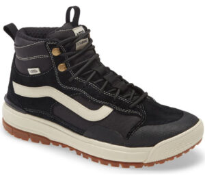 A pair of Vans Sk8-Hi MTE waterproof skate shoes featuring durable materials, reinforced soles, and weatherproof detailing
