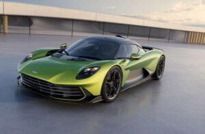 Aston Martin Valhalla supercar with hybrid technology, featuring sleek aerodynamics and Valkyrie-inspired design elements