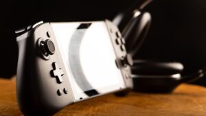 Concept art of the Nintendo Switch 2 featuring a sleek design, OLED display, and innovative gaming features