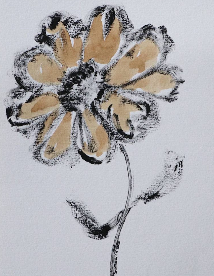 Flowers 69 by Santhosh C H, a delicate watercolor painting depicting vibrant floral patterns, inspired by environmental themes