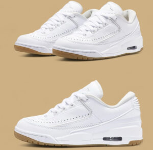 Nike Frankenstein Jordan Shoe in crisp all-white colorway, showcasing its hybrid design and premium craftsmanship