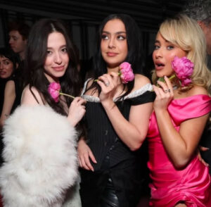 Stars Mikey Madison, Sabrina Carpenter, and Charli XCX at the W Magazine Best Performances Party, celebrating entertainment talent