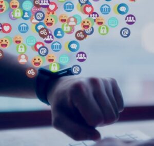A smartphone showing social media analytics and engagement graphs, highlighting the importance of timing in successful posts