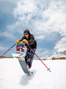 The all-new LINE Blend ski featuring the limited edition Will Wesson Pro Model graphic, showcasing a unique airbrush design inspired by Wesson’s legacy.