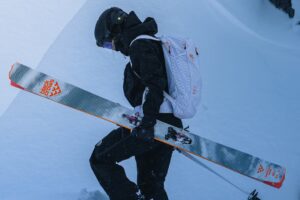 Alt Text: Black Crows Powder Hunter skis and gear, designed for backcountry adventures and deep powder skiing in style