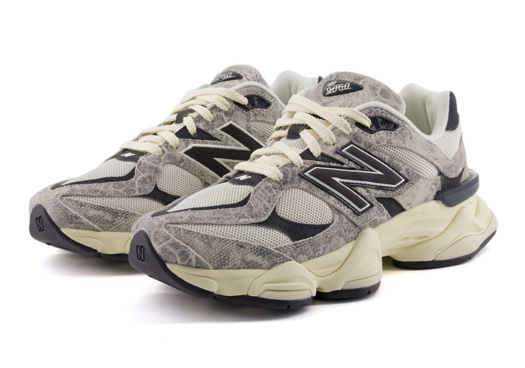 New Balance 9060 Year of the Snake sneaker featuring sleek monochromatic tones with snake-inspired design elements
