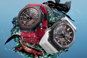 Exclusive G-SHOCK x Charles Darwin Foundation GA-2100 watch featuring ocean-inspired design and eco-friendly packaging