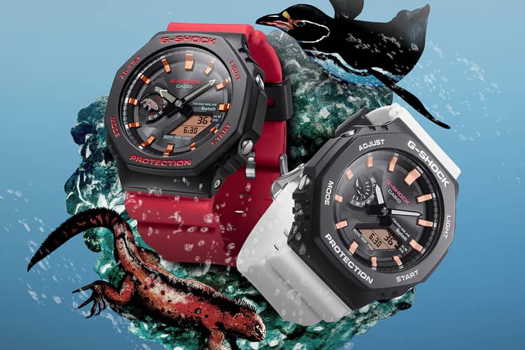 Exclusive G-SHOCK x Charles Darwin Foundation GA-2100 watch featuring ocean-inspired design and eco-friendly packaging