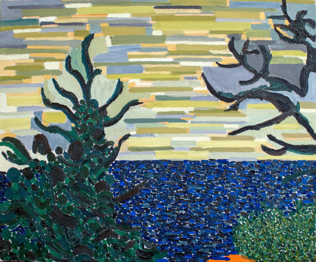 Lynne Drexler’s Storm Prelude (1985), an abstract painting with vibrant colors and dynamic brushwork inspired by nature