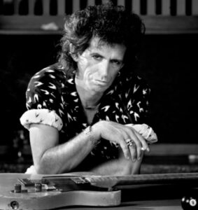Keith Richards during an interview in London, sharing stories about his solo career, The Rolling Stones, and personal life moments