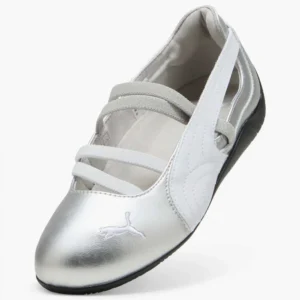 PUMA Balletcore sneaker featuring pastel hues, ribbon details, and a sleek silhouette inspired by ballet aesthetics
