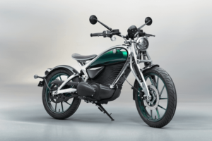 The Royal Enfield Flying Flea electric motorcycle, blending heritage design with Snapdragon-powered cutting-edge technology