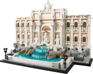 LEGO Architecture Trevi Fountain (21062) set showcasing intricate details, statues, and cascading water effects