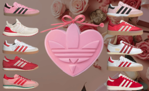 Adidas Valentine’s Day 2025 collection featuring love-inspired designs on Samba, Gazelle, and Ultraboost shoes