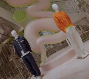 Dior x Kaws global installation featuring iconic Companion sculptures and exclusive capsule collection displays