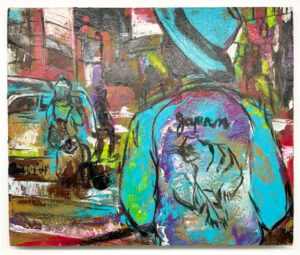 A vibrant depiction of Tokyo’s Harajuku district, showcasing colorful fashion and bustling urban street life