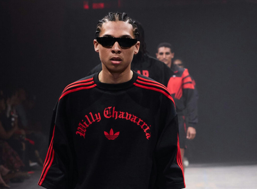 Willy Chavarria x adidas Originals capsule collection featuring oversized sportswear pieces and iconic adidas branding