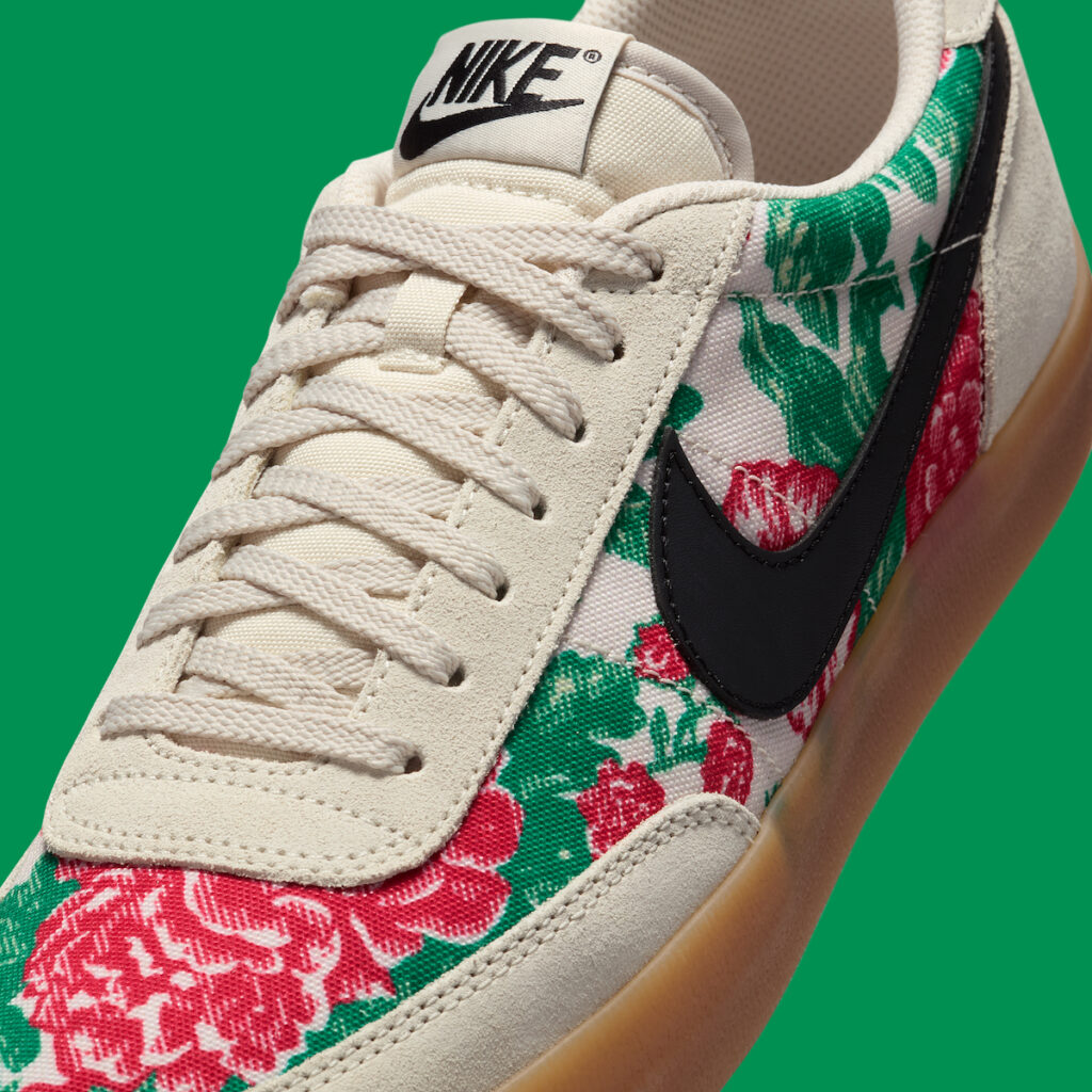 Nike Killshot 2 Floral edition featuring a bold botanical print, suede overlays, and a classic gum sole for Spring 2025