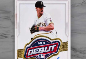 A rare Paul Skenes baseball card featuring an autograph and a game-worn jersey patch, highly valued by collectors