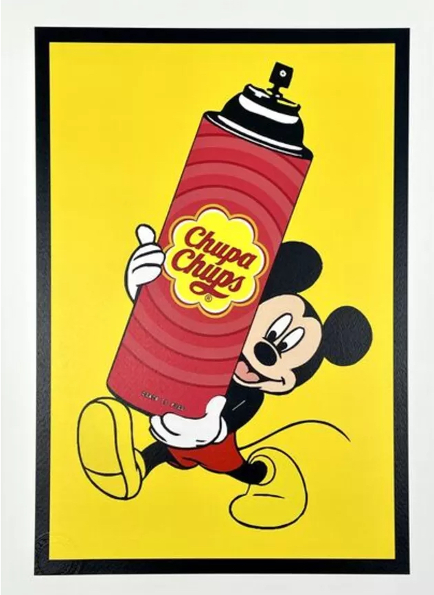 Mickey Chupa Spray by DEATH NYC, a 2020 limited-edition print featuring Mickey Mouse holding a Chupa Chups spray can