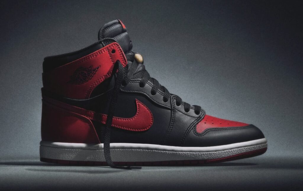 The 2025 Air Jordan 1 High ’85 ‘Bred’ features its iconic black and red colorway, true-to-OG shape, and premium leather