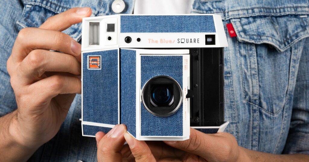Lomo’Instant Square Glass, a stylish instant camera with a high-quality glass lens, creative modes, and retro-inspired design