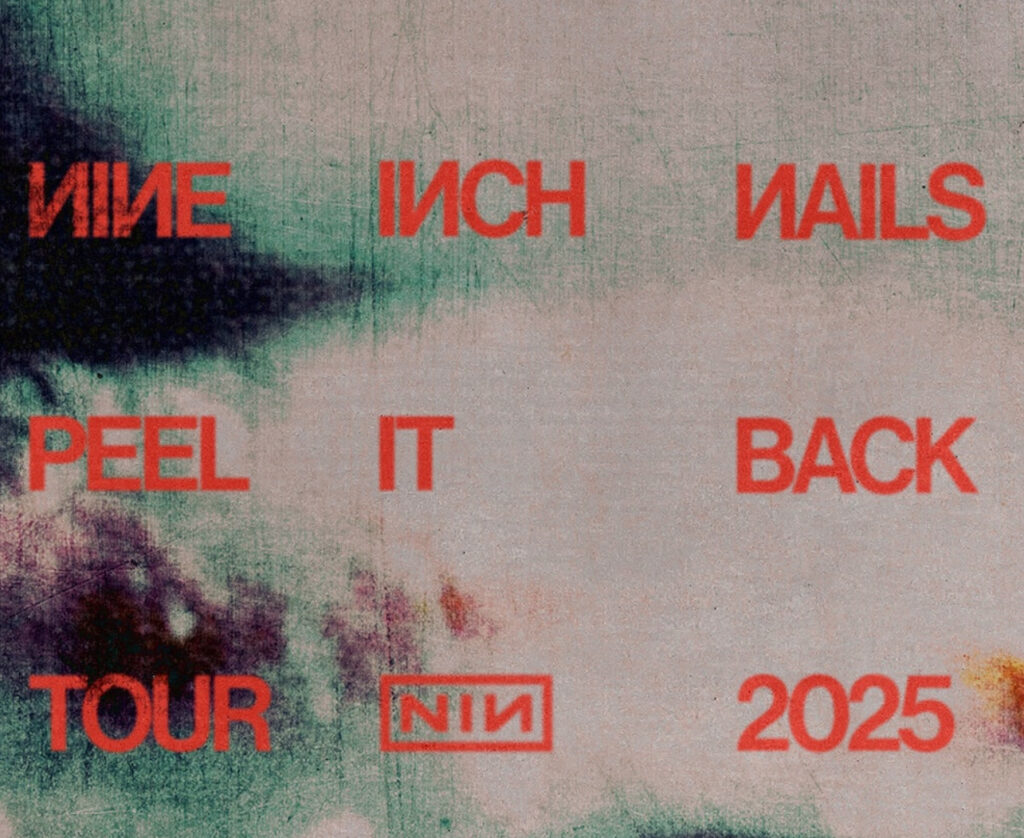 Nine Inch Nails performing live on stage with dramatic lighting and immersive visuals during the Peel It Back Tour 2025