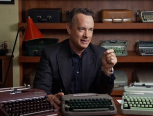 A vintage typewriter from Tom Hanks’ personal collection, reflecting his passion for classic writing machines and craftsmanship