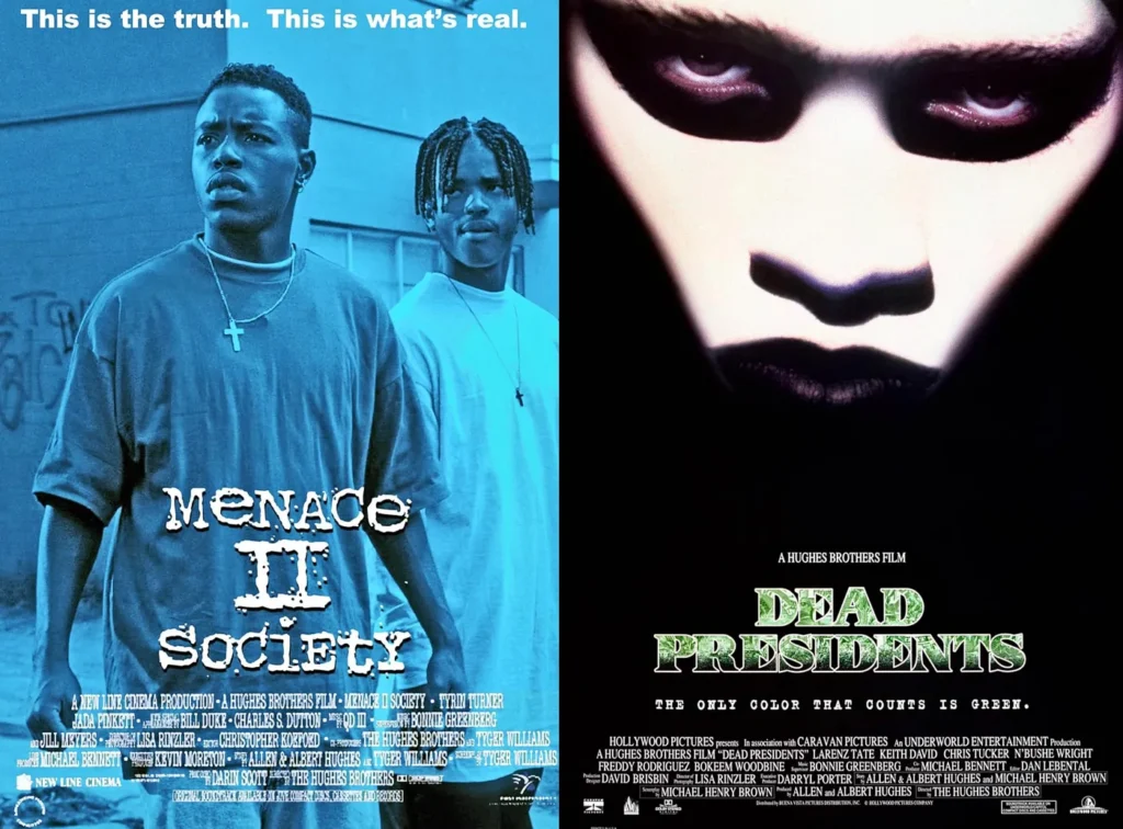 Explore the Hughes Brothers’ gritty 90s crime films Menace II Society and Dead Presidents—raw portrayals of struggle and survival