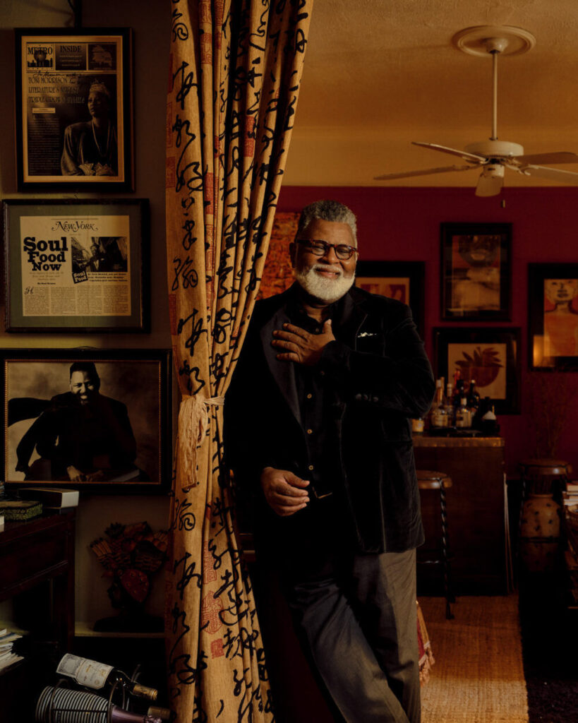 Alexander Smalls, the trailblazing chef, standing in a kitchen, crafting dishes that celebrate African diaspora cuisine