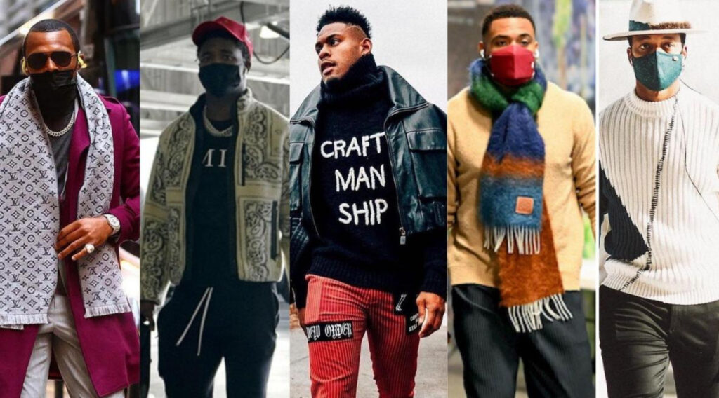 NFL players walking through the stadium tunnel in designer outfits, showcasing their pre-game fashion statements