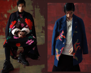 A collection of Japanese menswear featuring minimalist tailoring, premium fabrics, and avant-garde designs by top designers