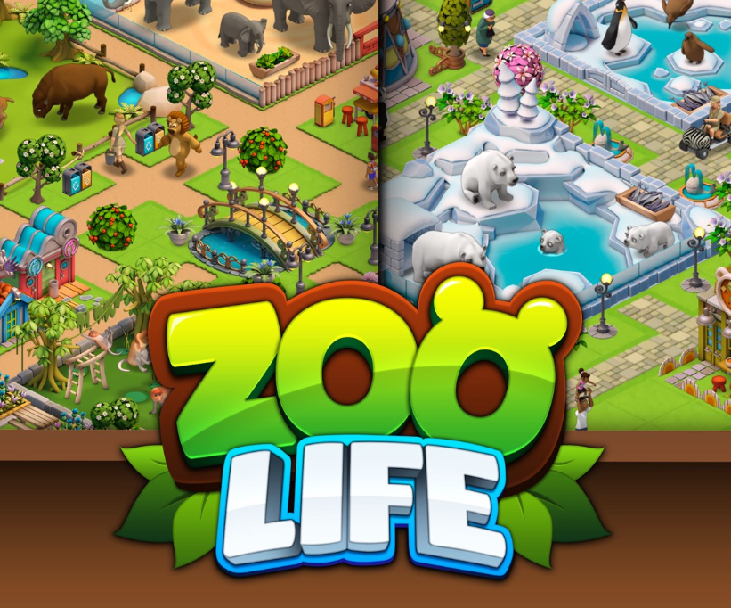 A surreal dreamlike landscape from Le Zoo by Mother Games, featuring vibrant visuals and mysterious creatures