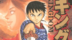 Cover of Kingdom manga’s first official English volume, set for release in November 2025, featuring protagonist Xin in battle