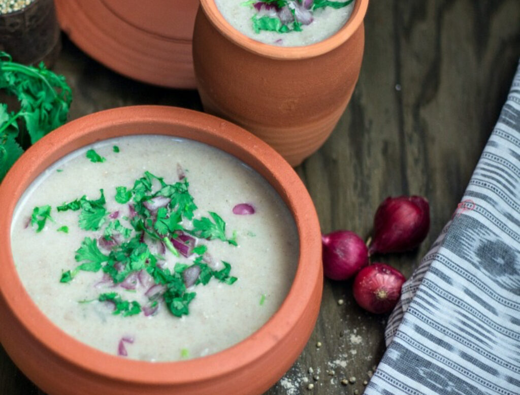 Traditional South Indian koozh, a fermented rice porridge, offers probiotic benefits, rich flavors, and sustainable nutrition