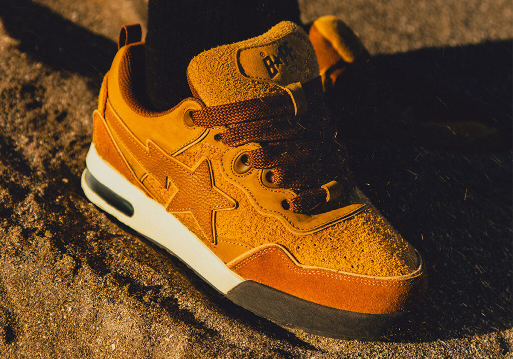 BAPE Flip Sta sneaker in premium nubuck and calf leather with bold branding, launching in three colorways on December 14th