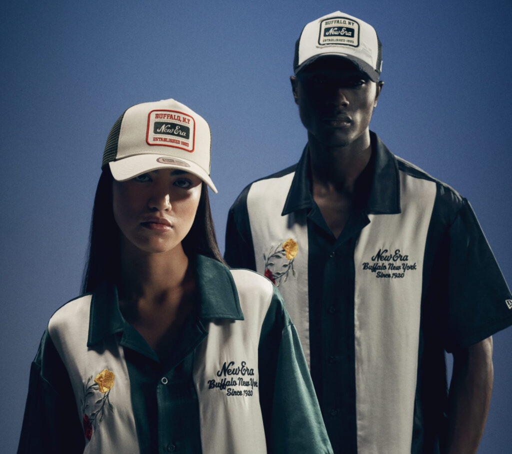 New Era SP25 collection showcases a satin varsity jacket, military-inspired overshirt, and stylish tracksuit for 2025