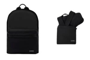 Rimowa Foldable Backpack and Gym Bag in matte black, showcasing the brand's signature blend of luxury and practicality
