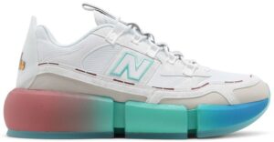 Jaden Smith x Vision Racer ‘Hippie - White’ sneaker featuring a chunky platform sole, white mesh upper, and a colorful fade midsole