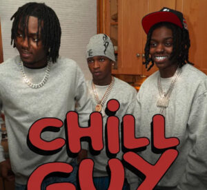 Cover art for Kyle Richh's "Chill Guy" song, depicting the artist in a relaxed pose against a serene backdrop