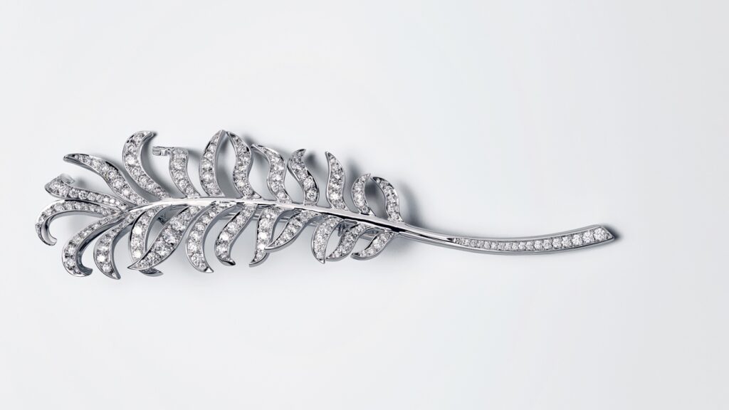 A stunning Chanel feather-inspired diamond necklace
