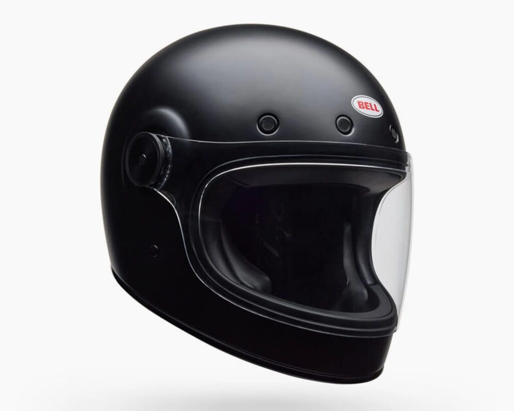 Close-up of the Bullitt GT helmet showcasing its innovative magnetic face shield system for effortless visor replacement
