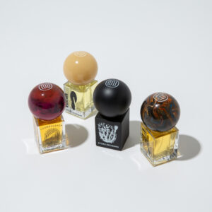 A STORA SKUGGAN perfume bottle with artistic packaging, representing the brand’s avant-garde and conceptual fragrance approach