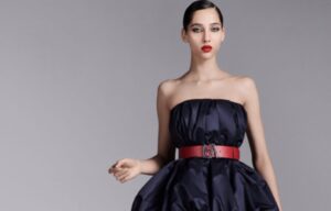 A quiet London Fashion Week venue with minimal crowds, reflecting the shift towards digital presentations and fewer runway shows